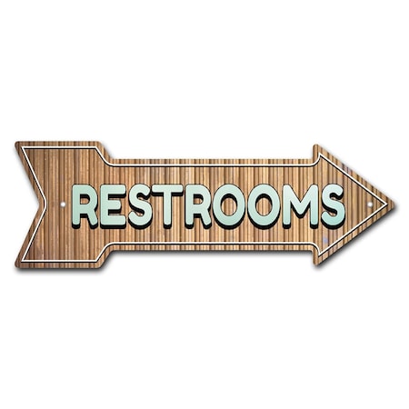 Signmission Restrooms Arrow Sign Funny Home Decor 18in Wide P-ARROW-999642